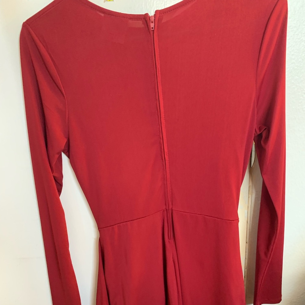 Burgundy red formal dress